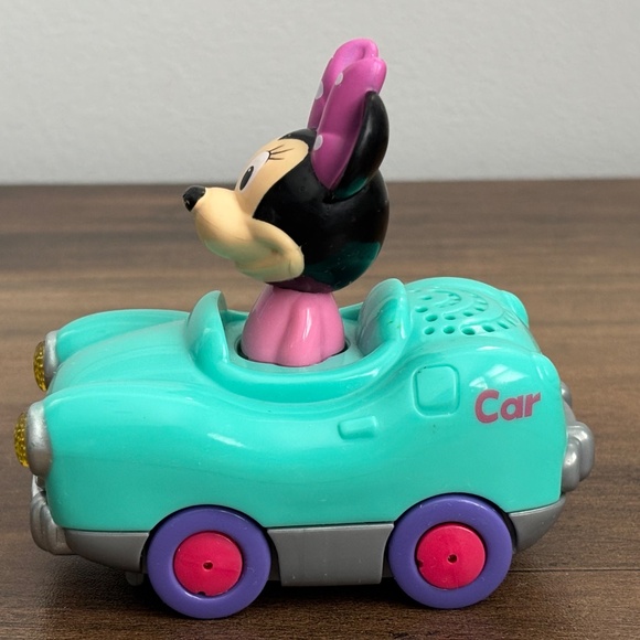 * VTECH Go Go Smart Wheels Disney MINNIE MOUSE Blue Car Lights & Sounds WORKS * - Picture 8 of 10